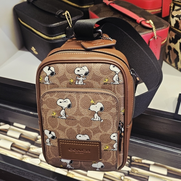 Coach x Peanuts Snoopy Woodstock Crossbody Small Bag Sling Racer Pack Peanuts - Picture 1 of 16